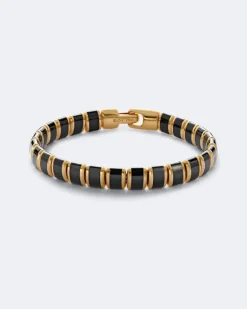 Armband Spiritual Beads aus 18kt Gelbgold mit Onyx