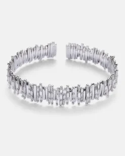 Armreif aus 18kt Weißgold mit Diamanten Metallic