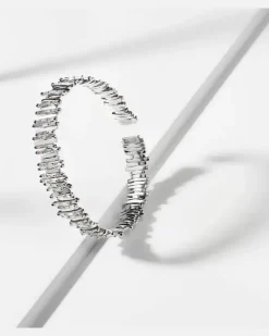 Armreif aus 18kt Weißgold mit Diamanten Metallic