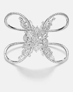 Armreif aus 18kt Weißgold mit Diamanten Silber
