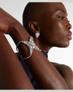Armreif aus 18kt Weißgold mit Diamanten Silber