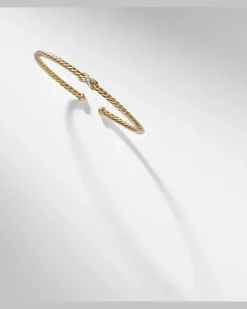 Armreif Cablespira® Flex X Micro aus 18kt Gelbgold mit Diamanten