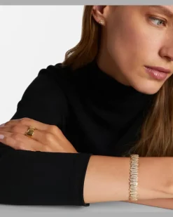 Armreif Classic Medium aus 18kt Gelbgold mit Diamanten