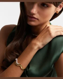 Armreif Golden Strada aus 18kt Gelbgold mit Diamanten