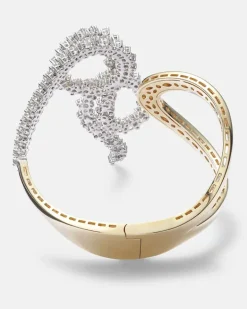 Armreif Golden Strada aus 18kt Gelb- und Weißgold mit Diamanten Silber