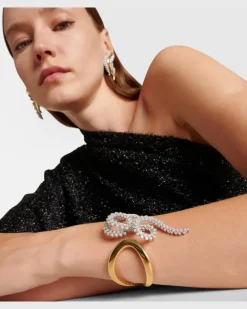 Armreif Golden Strada aus 18kt Gelb- und Weißgold mit Diamanten Silber