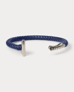 Armreif mit Poloschläger aus Messing Blue
