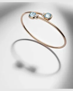 Armreif Nudo aus 18kt Rosé- und Weißgold mit Diamanten und Topas Silber