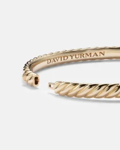 Armreif Sculpted Cable aus 18kt Gelbgold mit Diamanten