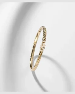 Armreif Sculpted Cable aus 18kt Gelbgold mit Diamanten