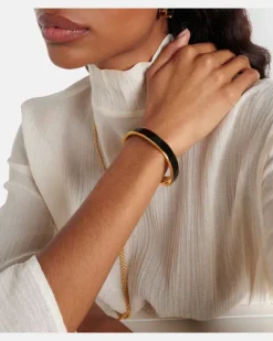 Armreif Signature, 18kt vergoldet, mit Emaille Schwarz