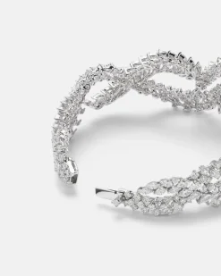 Armreif Y-Couture aus 18kt Weißgold mit Diamanten Silber