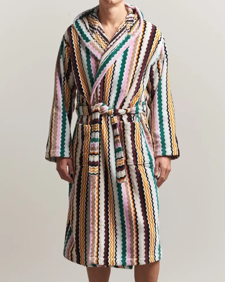 Aura Hooded Bathrobe Multi Mehrfarbig