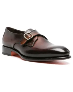 Ausgeblichene Monk-Schuhe - Braun