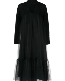 Ausgestelltes Tüllkleid - Schwarz