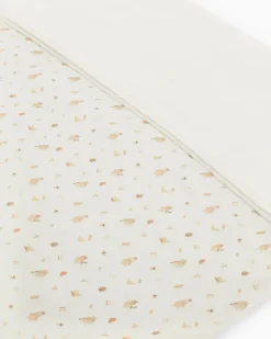 Babydecke aus Baumwolljersey mit feinem Allover-Print Weiß