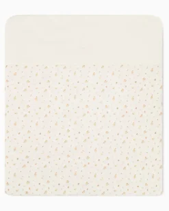 Babydecke aus Baumwolljersey mit feinem Allover-Print Weiß