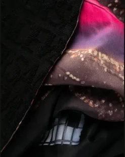 Bademantel mit Landschafts-Print - Schwarz