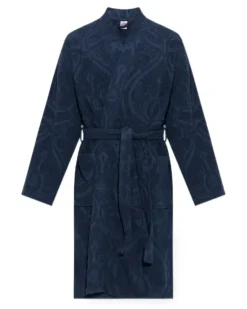 Bademantel mit Paisley-Jacquard - Blau