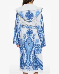 Bademantel mit Paisley-Print - Weiß
