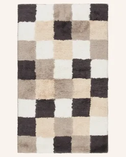 Badematte beige Schwarz