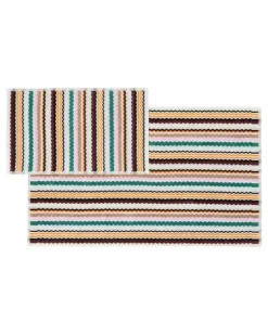 Badetücher mit Zickzack-Print (2er-Set) - Weiß