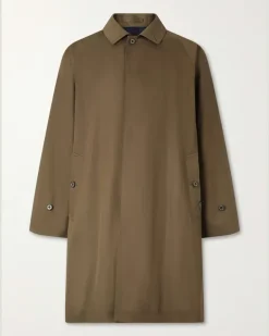 Balcollar Cotton-Gabardine Trench Coat Green