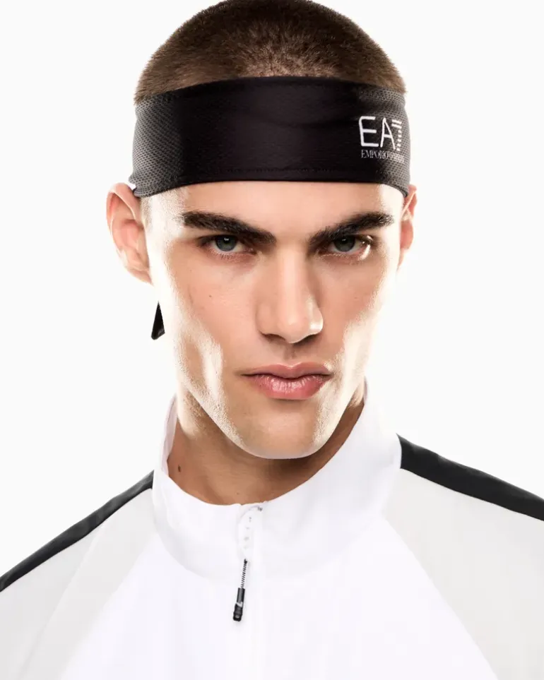 Band aus technischem Gewebe mit Logo Modell Tennis Pro Schwarz