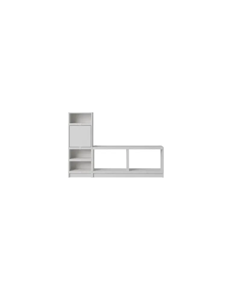 Bank Stacked - Grau - mitteldichte bemalte Holzfaserplatte - Designer Julien De Smedt