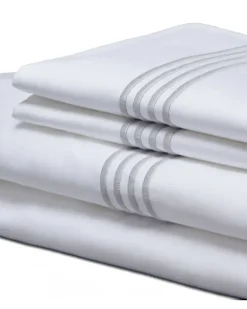 4-Bar-Bettwäschset aus Baumwollsatin (Kingsize-Bettwäsche in Europa/Asien) - Weiß