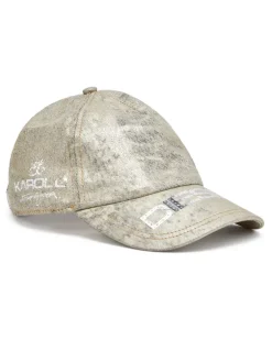 Baseballkappe aus metallischem Denim - Hüte - Damen - Gold