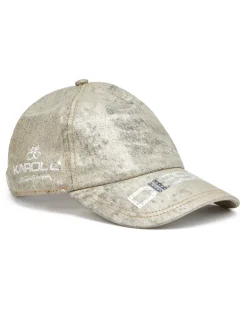 Baseballkappe aus metallischem Denim - Hüte - Damen - Gold