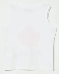 Basic Baumwoll-Tanktop mit Logo Weiß