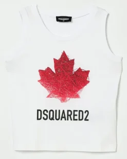 Basic Baumwoll-Tanktop mit Logo Weiß