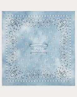 Baumwoll-Bandana mit Logo Blue