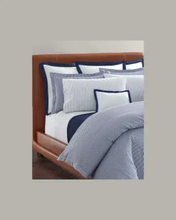 Baumwoll-Bettbezug Shirting Stripe Blue
