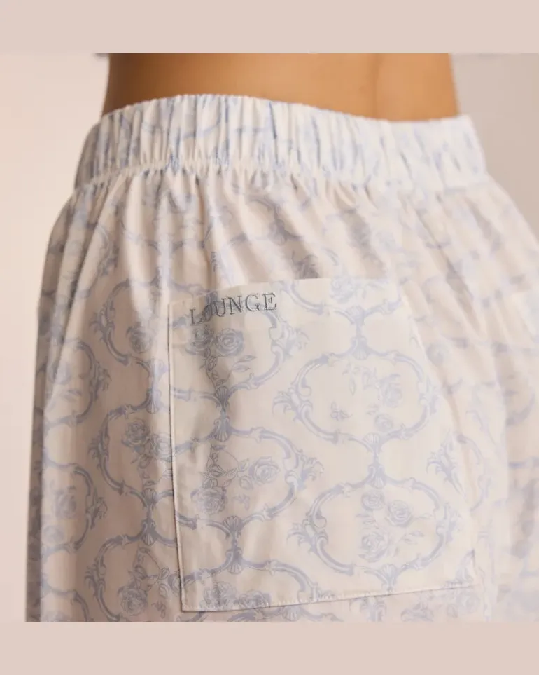 Baumwoll-Pyjamahose - Blau