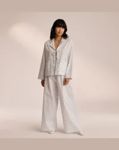Baumwoll-Pyjamahose - Blau