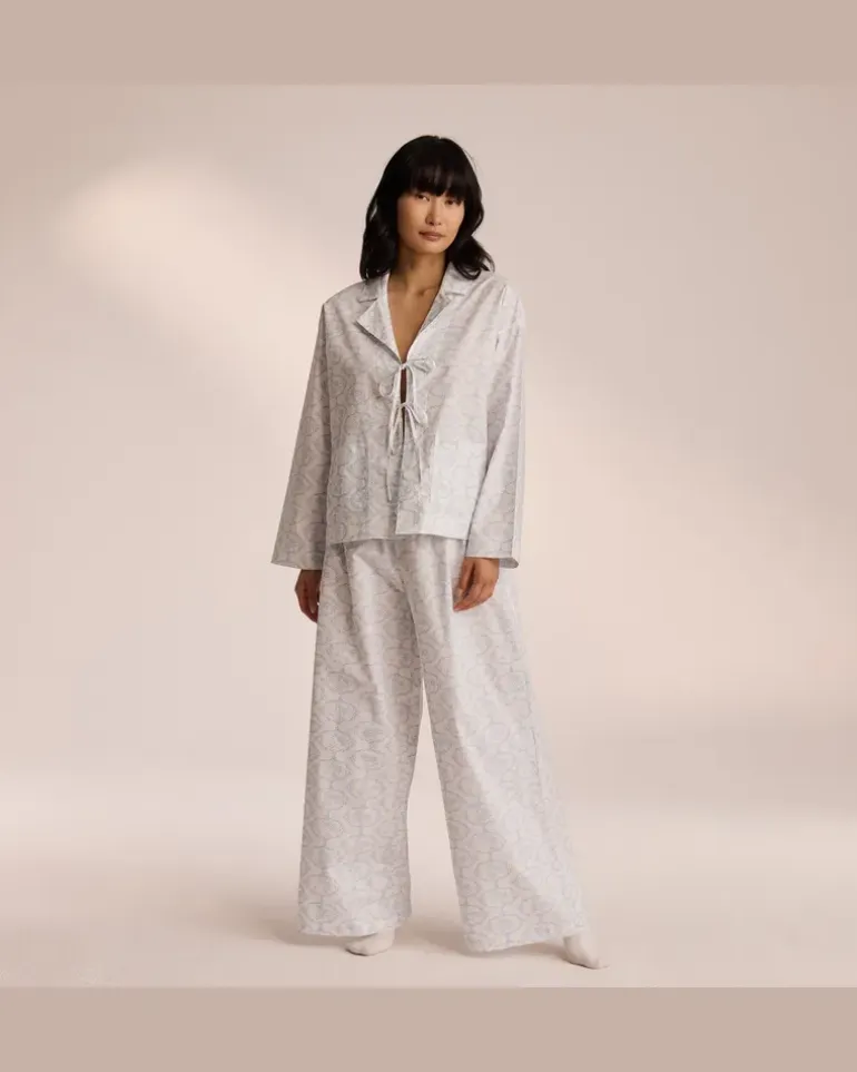 Baumwoll-Pyjamahose - Blau