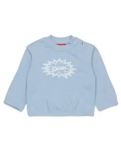 Baumwoll-Sweatshirt mit starburst Logo-Print - Sweatshirts - Damen - Blau