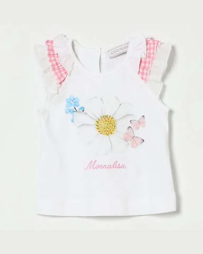 Baumwoll-Tanktop mit Blumenprint Weiß