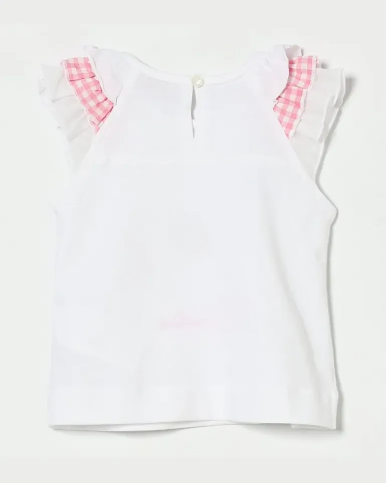 Baumwoll-Tanktop mit Blumenprint Weiß