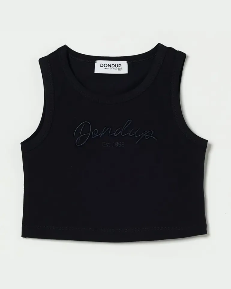 Baumwoll-Tanktop mit Logo Blau