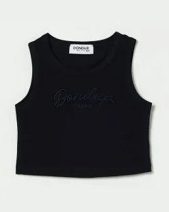 Baumwoll-Tanktop mit Logo Blau