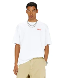 Baumwoll-T-Shirt mit Diesel-Biscotto-Print - T-Shirts - Herren - Weiss
