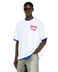 Baumwoll-T-Shirt mit Flock-Print - T-Shirts - Herren - Weiss