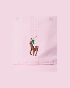 Baumwolltwill-Baseballkappe mit Pony Pink