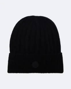 Beanie aus Schurwolle Schwarz