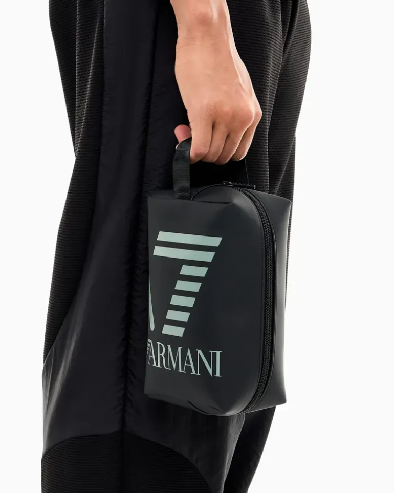 Beauty-case maxi-logo mit gummierter Oberfläche Logo Series Schwarz