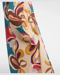 Bedruckter Kaftan aus einem Baumwollgemisch Multicolor